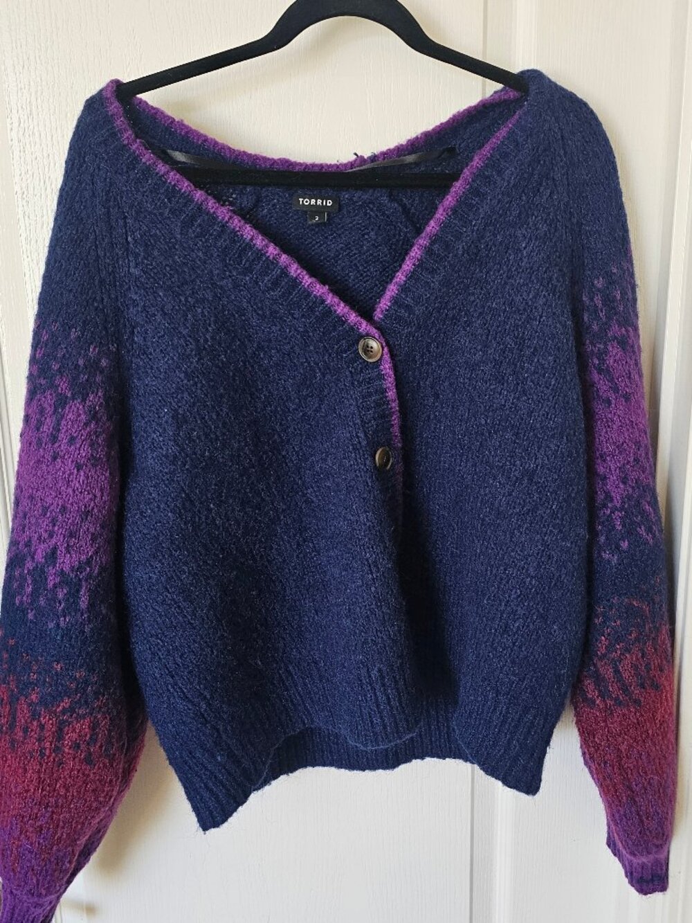 Torrid Purple/Blue Knit Button-Front Long Sleeve Cardigan Sweater | Size 2X XXL